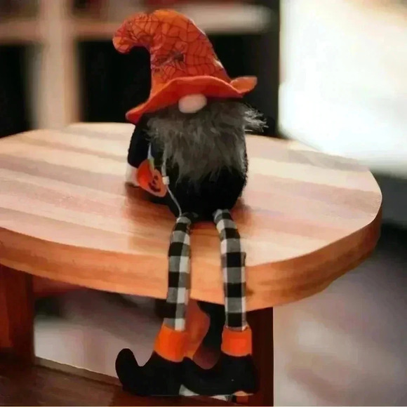 2 brand new Halloween gnomes.  The green is 22.5” and the orange guy is 20". - Picture 3 of 5